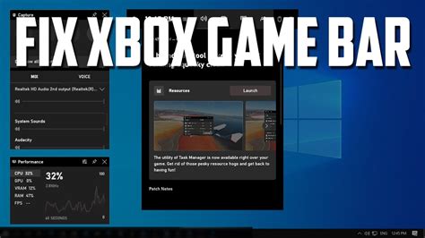 Game bar wont open .